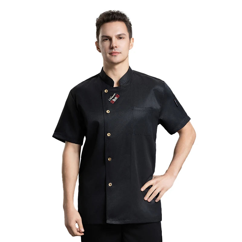 Catering Costume for Men and Women Summer Restaurant Uniform Breathable Mesh Cook Jacket  Hotel Canteen Rear Kitchen Chef Shirt