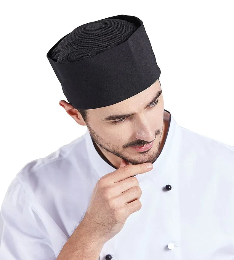 Food Serve Man's Chef Hat Japanese-Style Black Kitchen Cap Sushi Restaurant Waiter Breathable Work Hat Catering Women Cook Caps