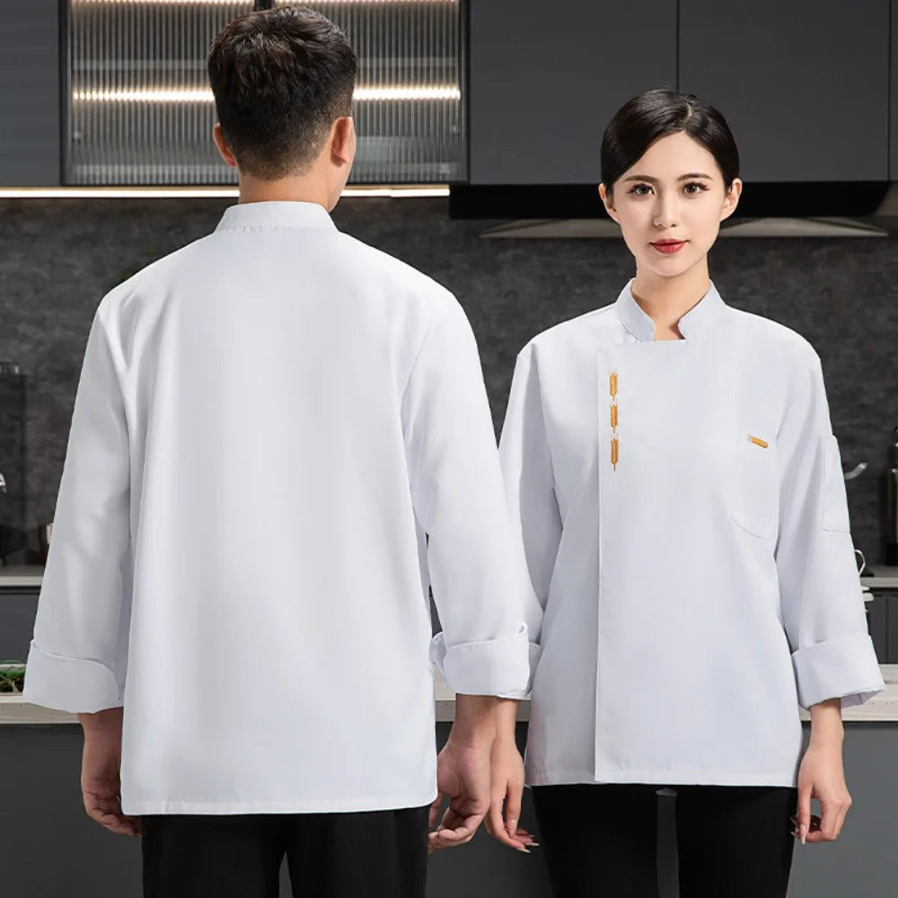 Celebrities Same Style Chef Work Clothes Short-sleeved Men's and Women's Catering Kitchen Hotel Restaurant