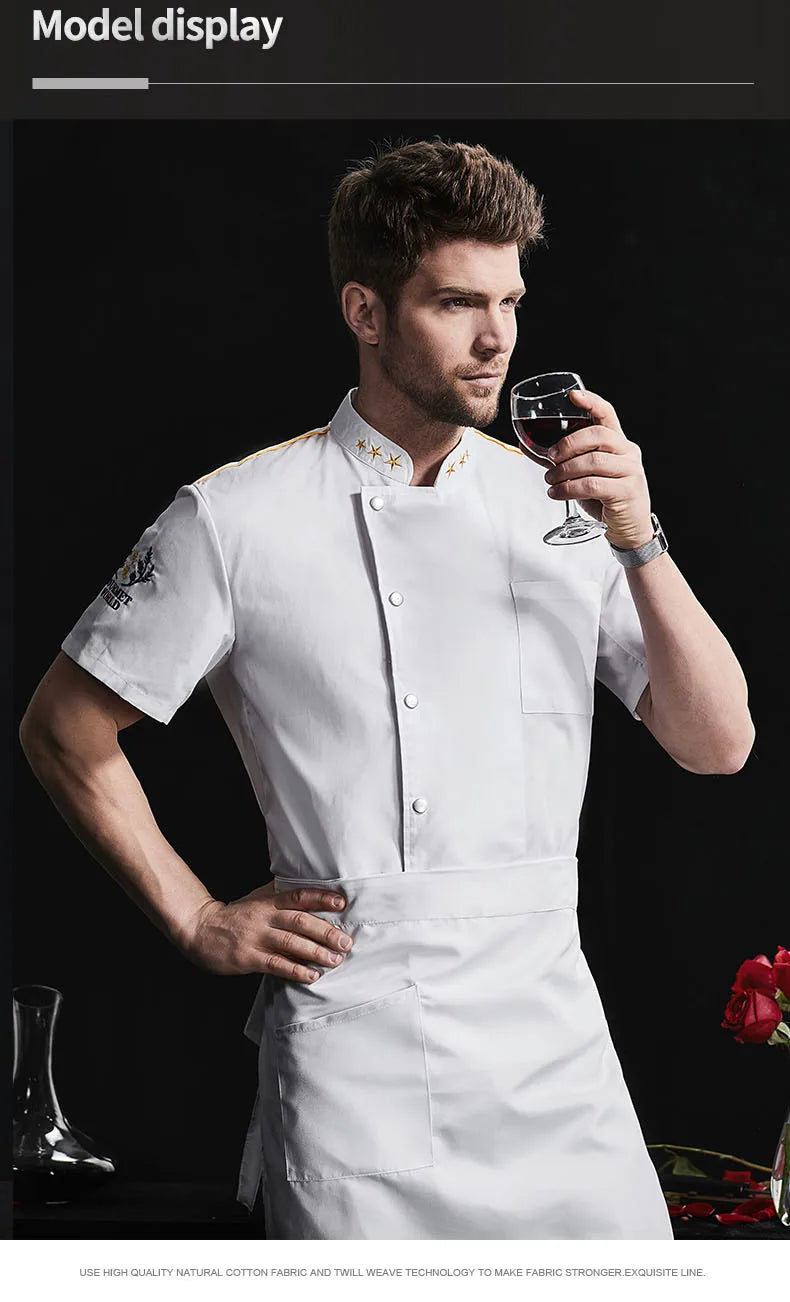 Catering Cooking White Shirt Restaurant Kitchen Chef Clothing Baker Work Uniform Waiter Hotel Clothes Cook Jacket Cafe Overalls