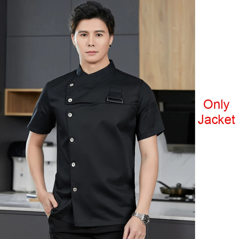 Chef Uniform with A Apron 2-piece Food Service Overalls Bakery Cafe Waiter's Uniform Restaurant Bubble tea shop Waiter Work Suit