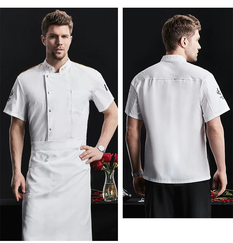 Catering Cooking White Shirt Restaurant Kitchen Chef Clothing Baker Work Uniform Waiter Hotel Clothes Cook Jacket Cafe Overalls