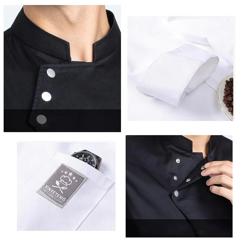 Catering Cooking Coat Shirt Restaurant Kitchen Chef T-shirt Baker Work Uniform Hotel Clothes Cook Jacket Cafe Waiter Overalls