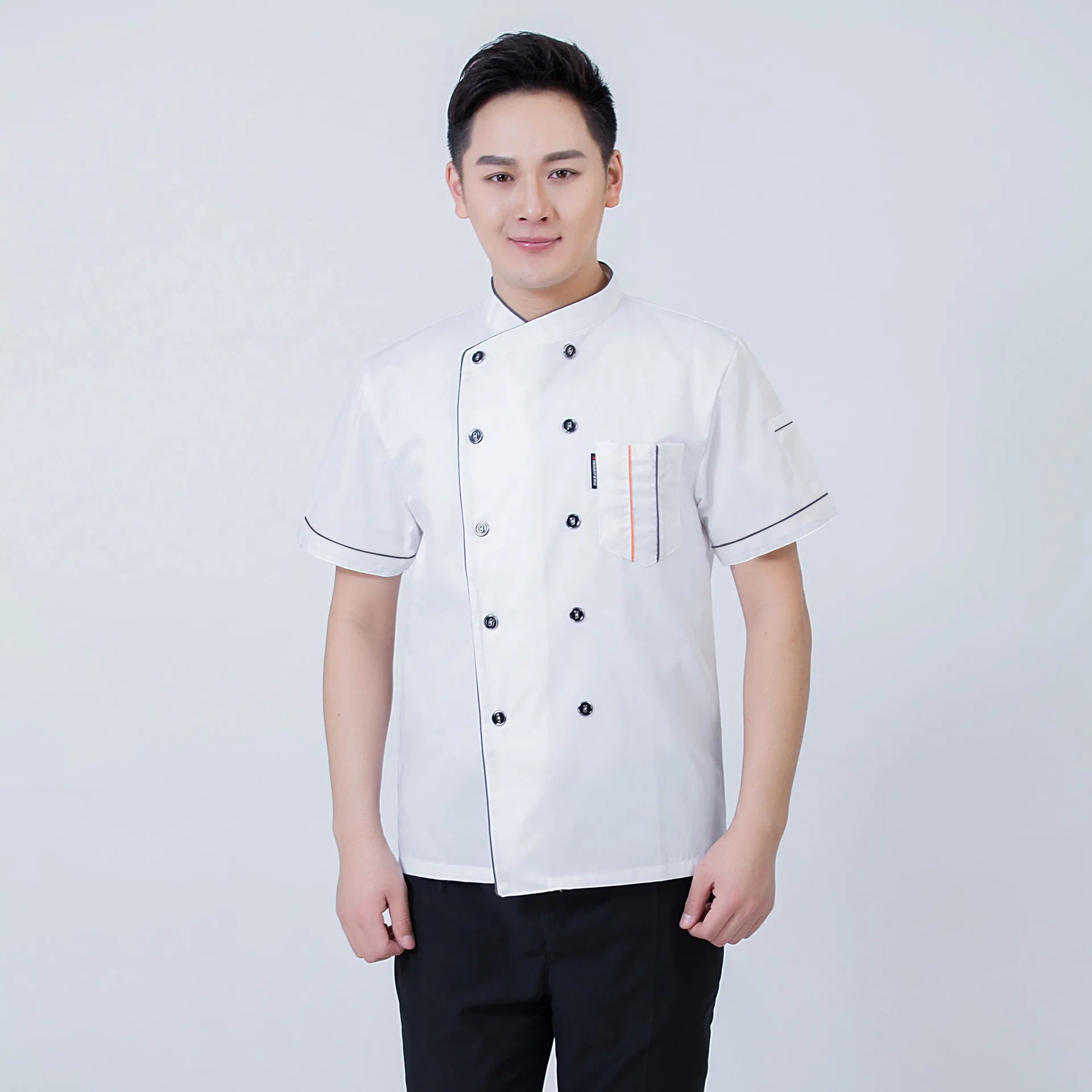 Chef Clothes Long-sleeved Men's Autumn and Winter Clothes Hotel Catering School Kindergarte Kitchen Short-sleeved Work Clothes