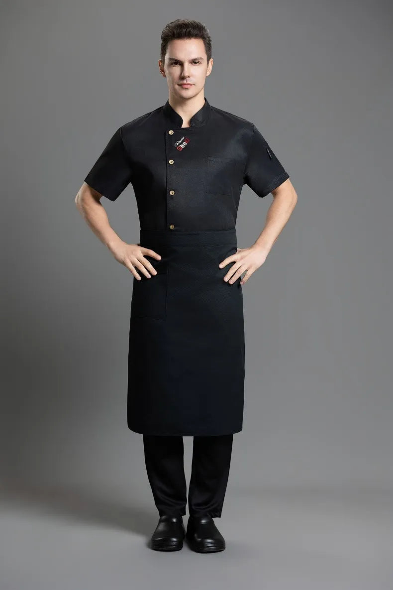 Catering Costume for Men and Women Summer Restaurant Uniform Breathable Mesh Cook Jacket  Hotel Canteen Rear Kitchen Chef Shirt