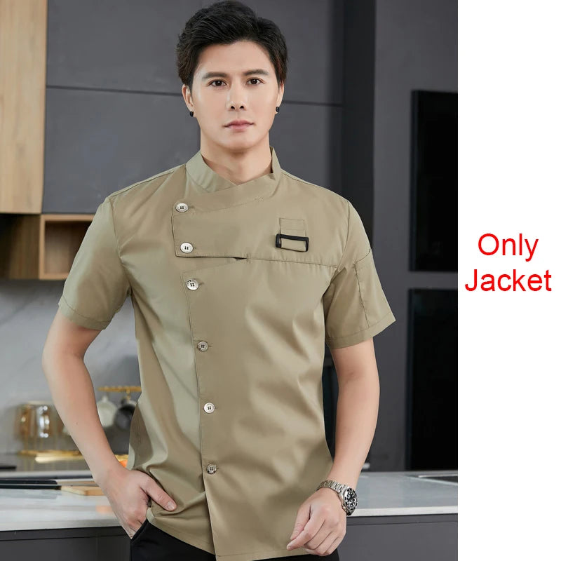 Chef Uniform with A Apron 2-piece Food Service Overalls Bakery Cafe Waiter's Uniform Restaurant Bubble tea shop Waiter Work Suit