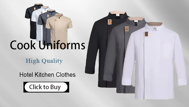 Catering Cooking Coat Shirt Restaurant Kitchen Chef T-shirt Baker Work Uniform Hotel Clothes Cook Jacket Cafe Waiter Overalls