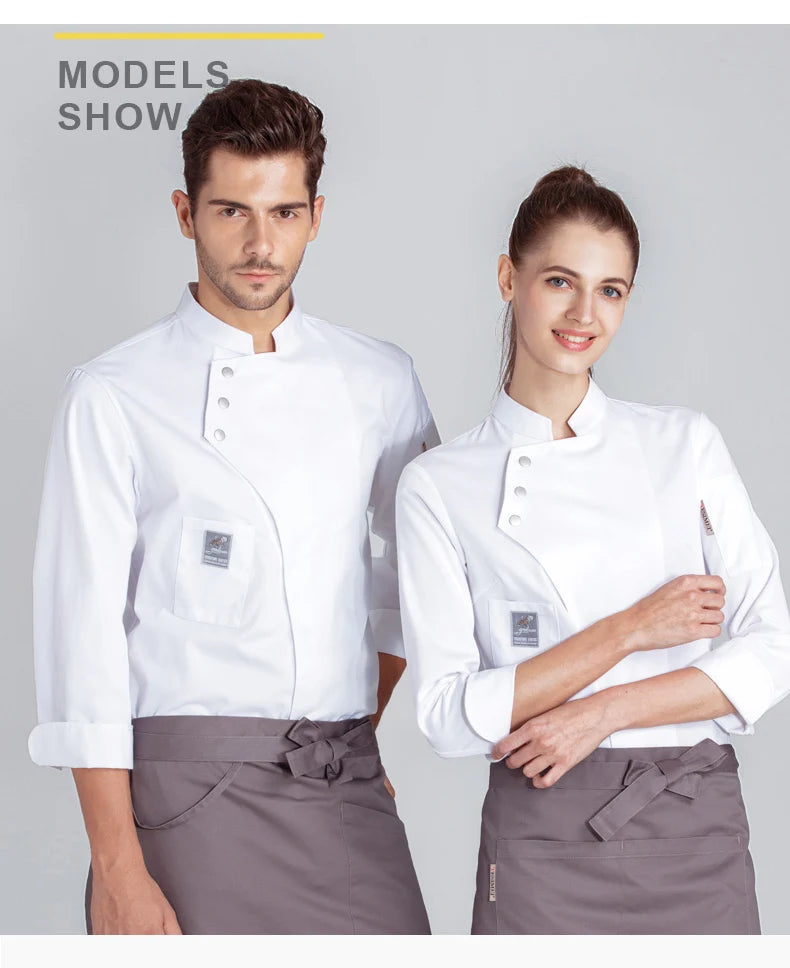 Catering Cooking Coat Shirt Restaurant Kitchen Chef T-shirt Baker Work Uniform Hotel Clothes Cook Jacket Cafe Waiter Overalls