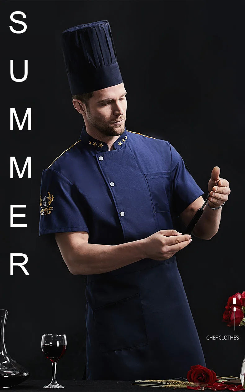 Catering Cooking White Shirt Restaurant Kitchen Chef Clothing Baker Work Uniform Waiter Hotel Clothes Cook Jacket Cafe Overalls