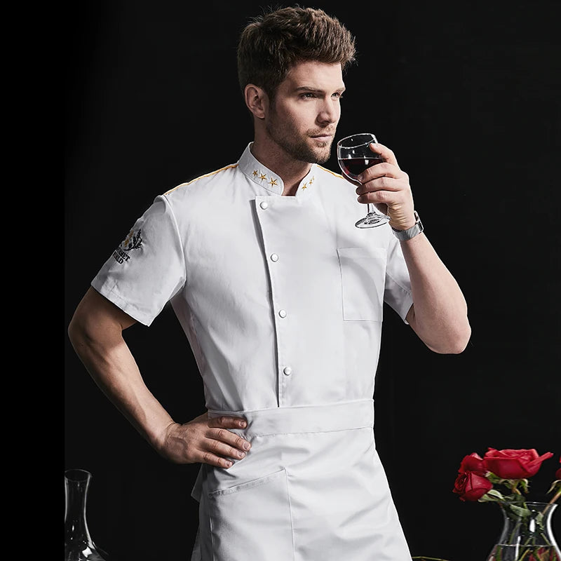 Catering Cooking White Shirt Restaurant Kitchen Chef Clothing Baker Work Uniform Waiter Hotel Clothes Cook Jacket Cafe Overalls