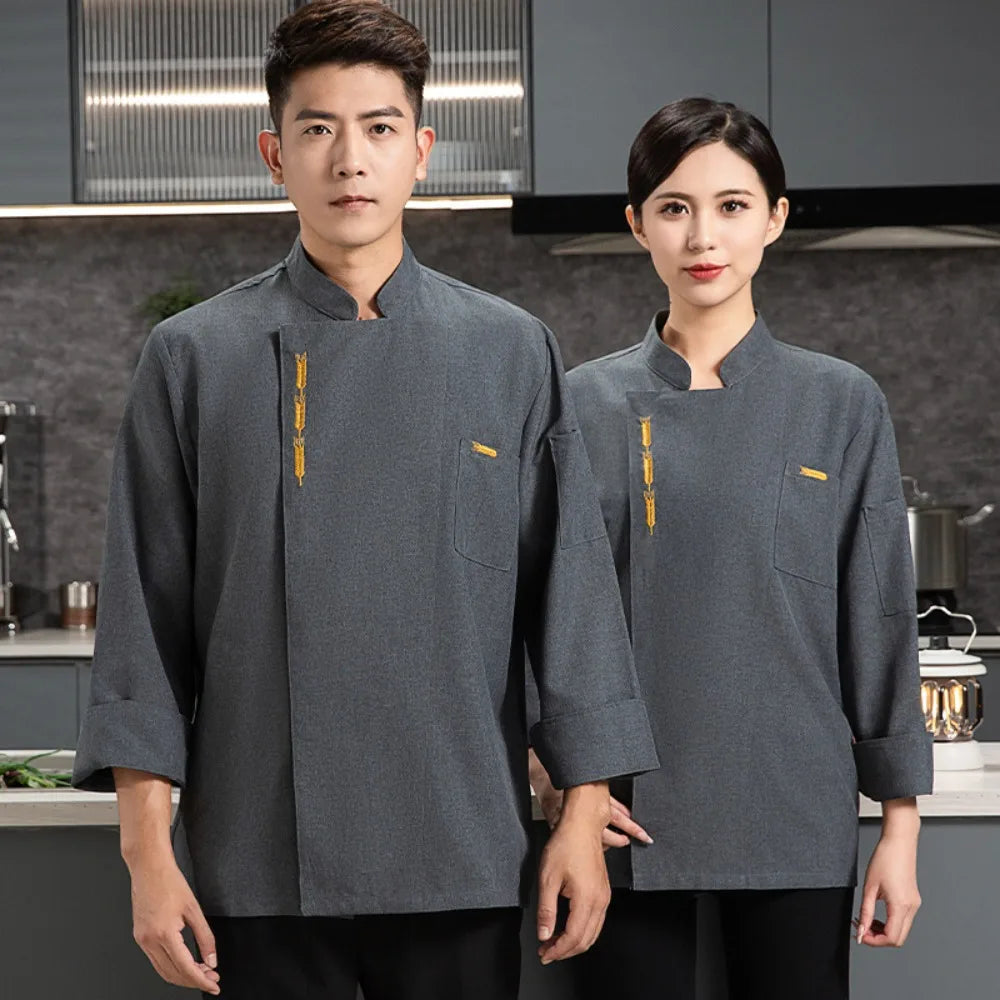 Celebrities Same Style Chef Work Clothes Short-sleeved Men's and Women's Catering Kitchen Hotel Restaurant