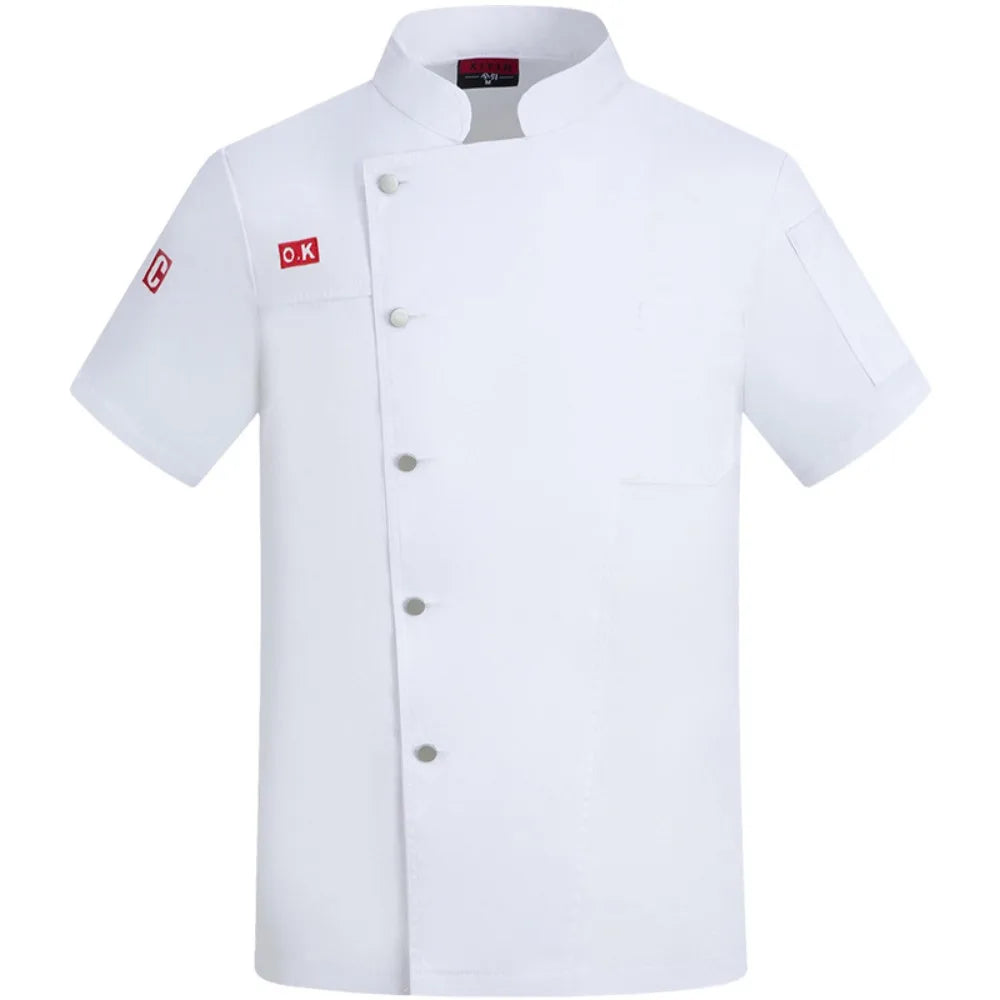 New Style Chef Suit Short-sleeved Kitchen Chinese and Western Food High-end Hotel Canteen Chef Work Clothes
