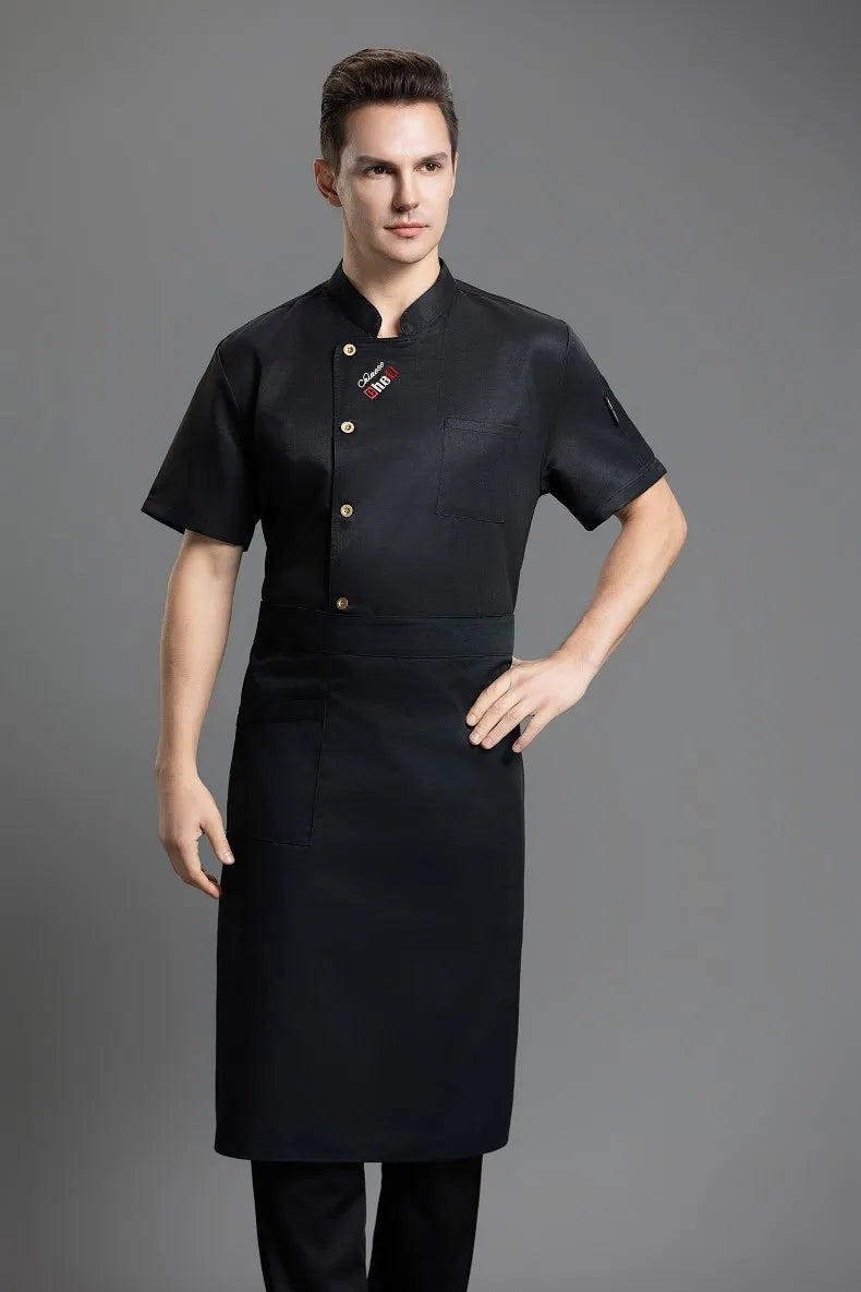 Catering Costume for Men and Women Summer Restaurant Uniform Breathable Mesh Cook Jacket  Hotel Canteen Rear Kitchen Chef Shirt