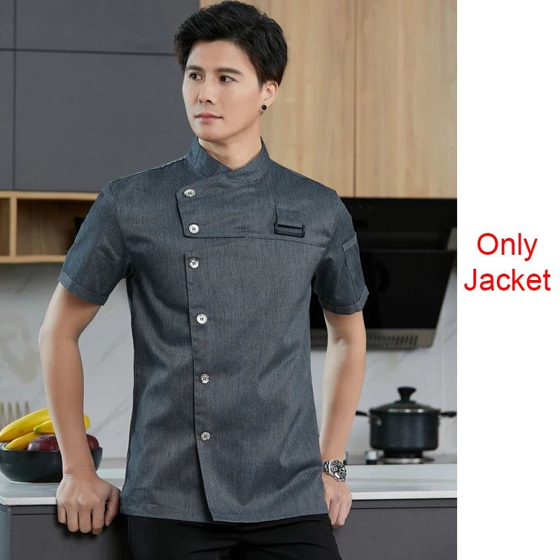 Chef Uniform with A Apron 2-piece Food Service Overalls Bakery Cafe Waiter's Uniform Restaurant Bubble tea shop Waiter Work Suit