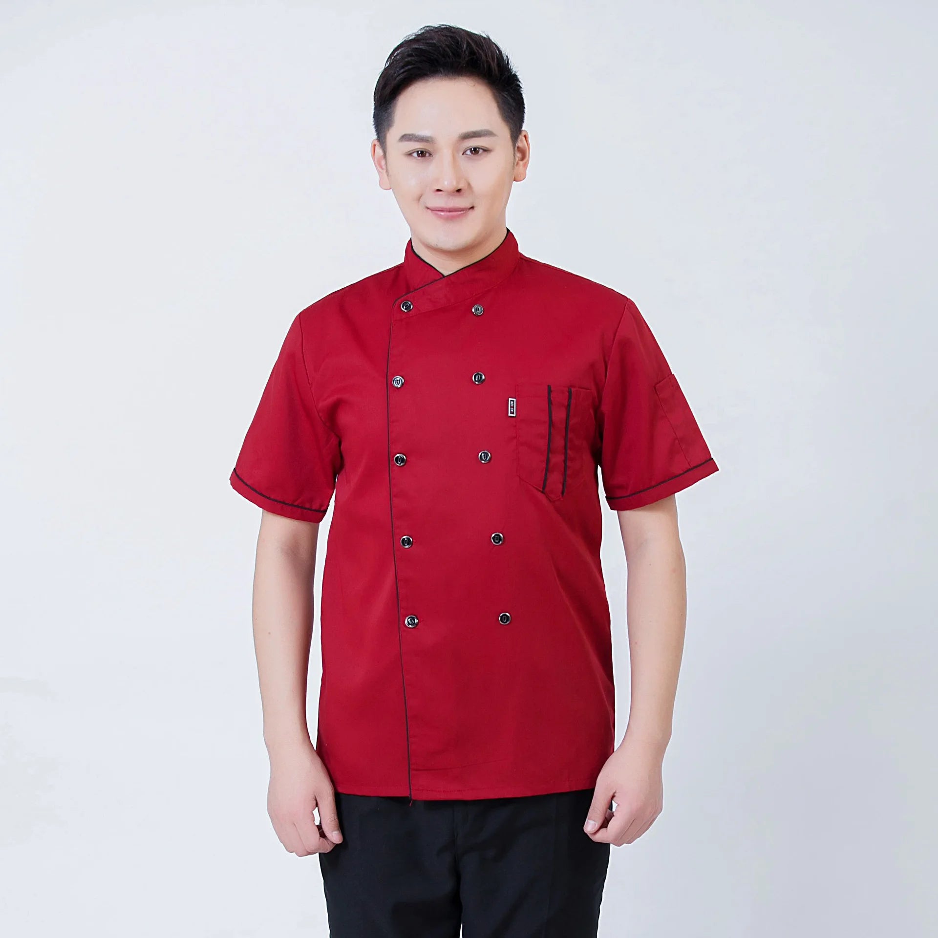 Chef Clothes Long-sleeved Men's Autumn and Winter Clothes Hotel Catering School Kindergarte Kitchen Short-sleeved Work Clothes