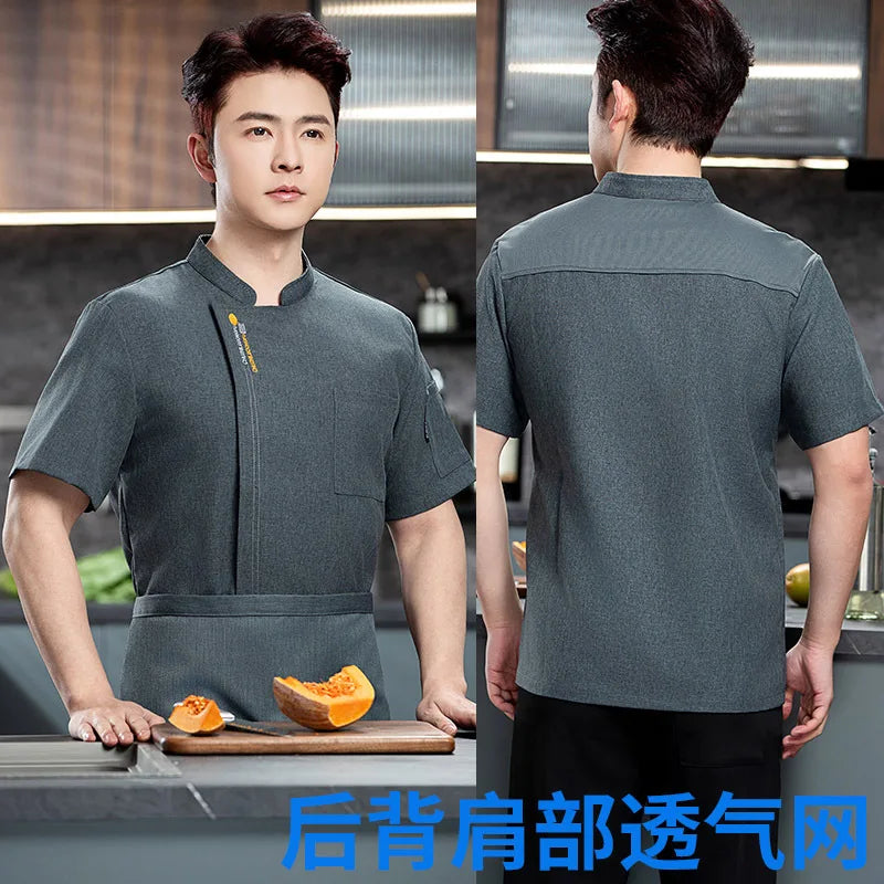 Chef Suits Short-sleeved Work Clothes Thin Style Summer Hotel Restaurant Canteen Catering Workwear