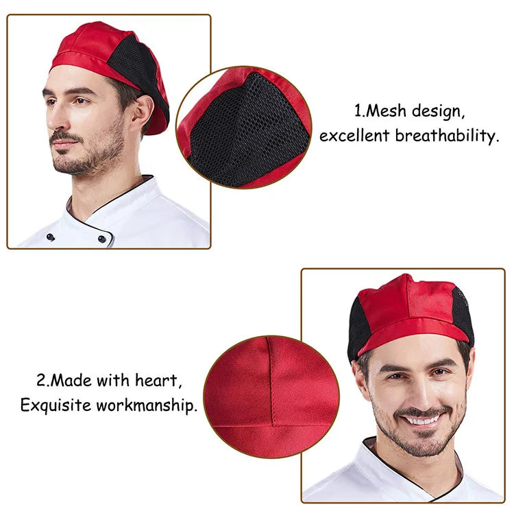 Catering Cooking Caps Cafe Bar Waiter Beret Hotel Workwear Kitchen Cook Baking Cap Men Women Forward Cap Chef Work Hats