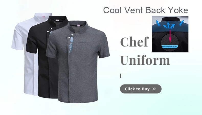 Catering Costume for Men and Women Summer Restaurant Uniform Breathable Mesh Cook Jacket  Hotel Canteen Rear Kitchen Chef Shirt