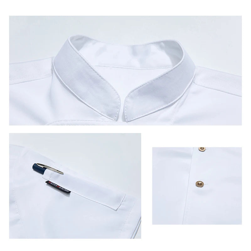 Catering Costume for Men and Women Summer Restaurant Uniform Breathable Mesh Cook Jacket  Hotel Canteen Rear Kitchen Chef Shirt