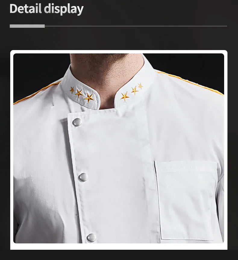 Catering Cooking White Shirt Restaurant Kitchen Chef Clothing Baker Work Uniform Waiter Hotel Clothes Cook Jacket Cafe Overalls
