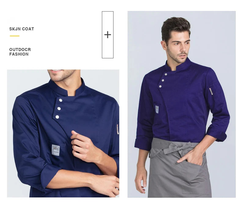 Catering Cooking Coat Shirt Restaurant Kitchen Chef T-shirt Baker Work Uniform Hotel Clothes Cook Jacket Cafe Waiter Overalls