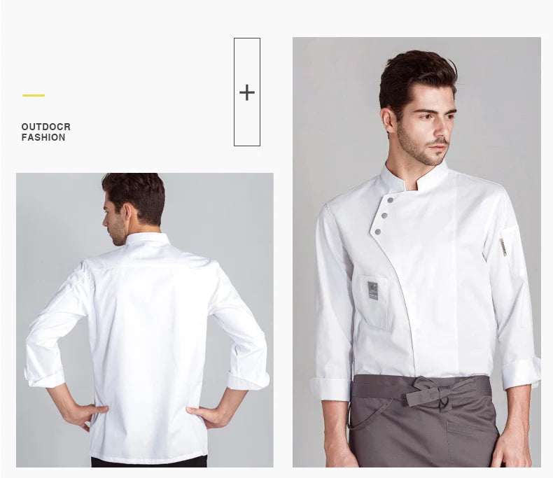 Catering Cooking Coat Shirt Restaurant Kitchen Chef T-shirt Baker Work Uniform Hotel Clothes Cook Jacket Cafe Waiter Overalls