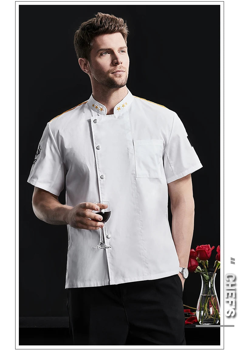 Catering Cooking White Shirt Restaurant Kitchen Chef Clothing Baker Work Uniform Waiter Hotel Clothes Cook Jacket Cafe Overalls