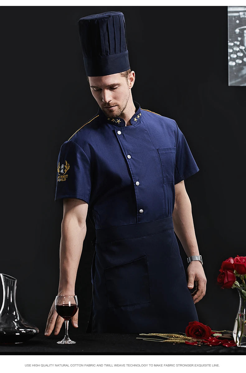 Catering Cooking White Shirt Restaurant Kitchen Chef Clothing Baker Work Uniform Waiter Hotel Clothes Cook Jacket Cafe Overalls