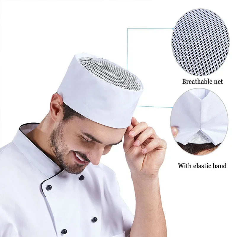 Food Serve Man's Chef Hat Japanese-Style Black Kitchen Cap Sushi Restaurant Waiter Breathable Work Hat Catering Women Cook Caps