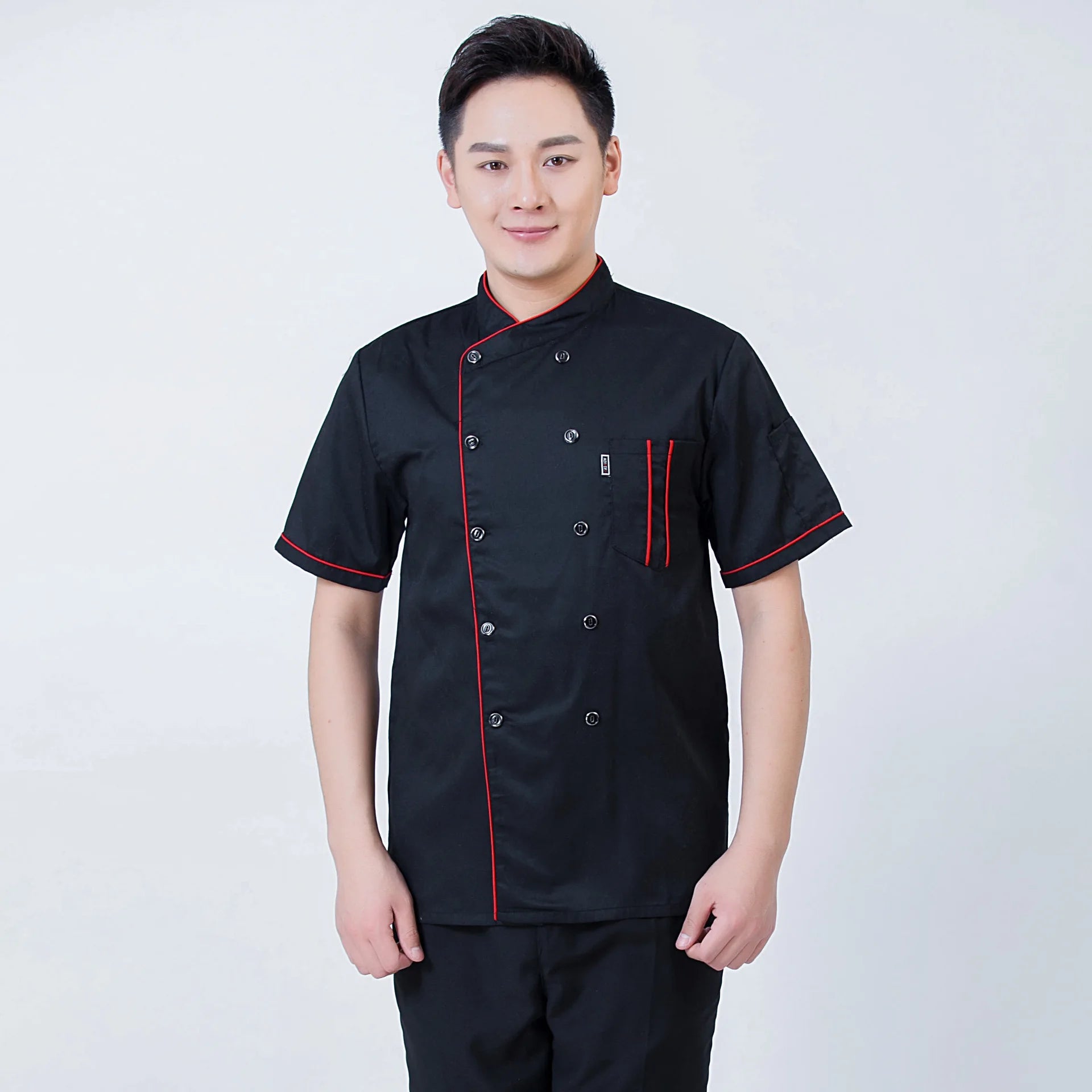 Chef Clothes Long-sleeved Men's Autumn and Winter Clothes Hotel Catering School Kindergarte Kitchen Short-sleeved Work Clothes
