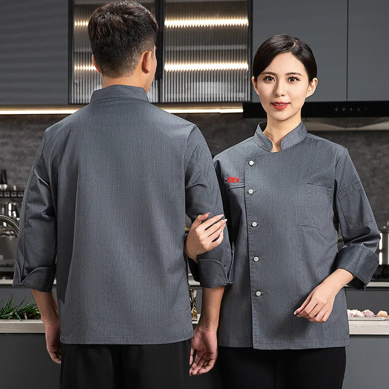 New Style Chef Suit Short-sleeved Kitchen Chinese and Western Food High-end Hotel Canteen Chef Work Clothes