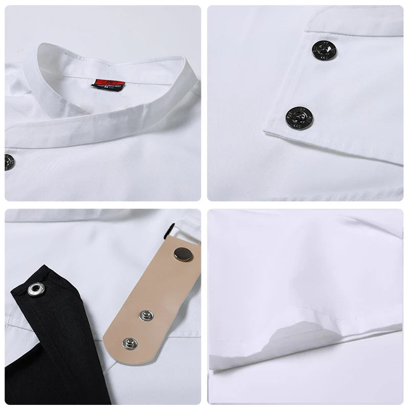 Chef Uniform with A Apron 2-piece Food Service Overalls Bakery Cafe Waiter's Uniform Restaurant Bubble tea shop Waiter Work Suit