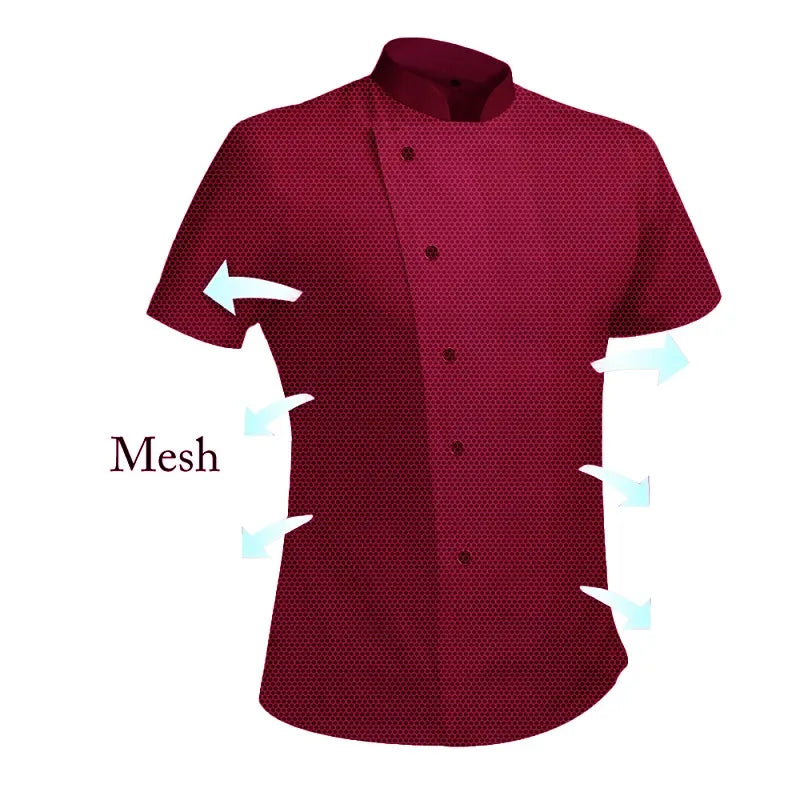Western Restaurant Men's Solid Color Kitchen Jacket Summer Hotel Female Cook Uniform 360°Breathable Black and White Chef Outfit