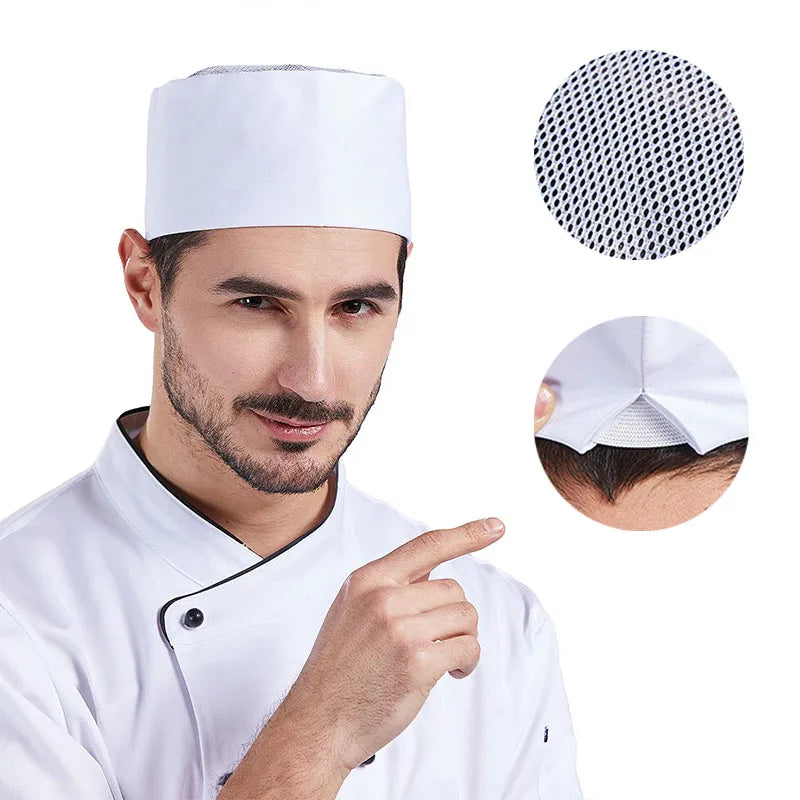 Food Serve Man's Chef Hat Japanese-Style Black Kitchen Cap Sushi Restaurant Waiter Breathable Work Hat Catering Women Cook Caps