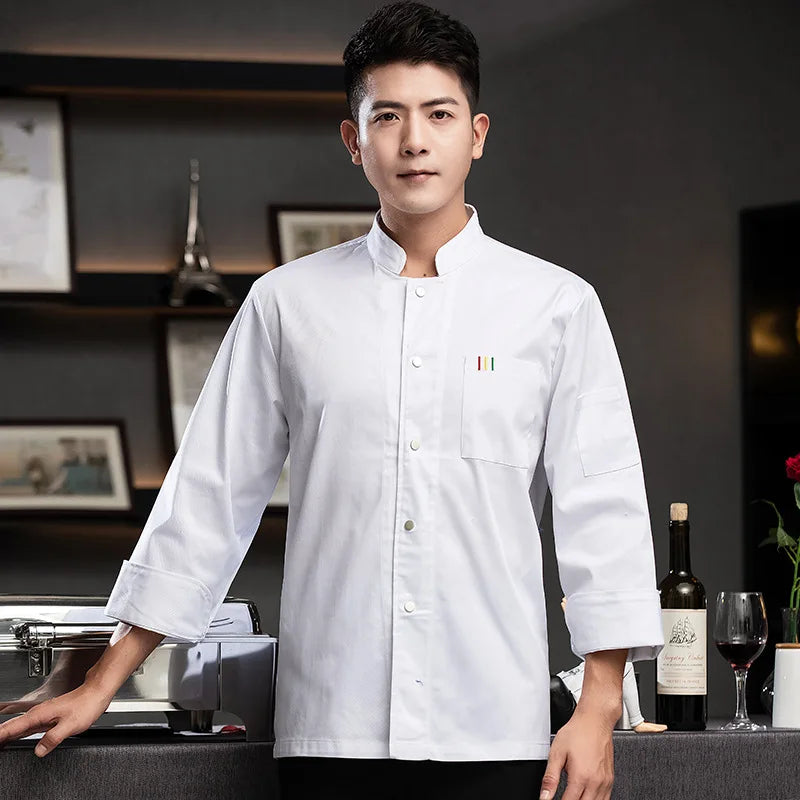 Chef Suits Short-sleeved Summer Thin Breathable Hotel Catering Kitchen Work Clothes Men Baking Women's Clothes
