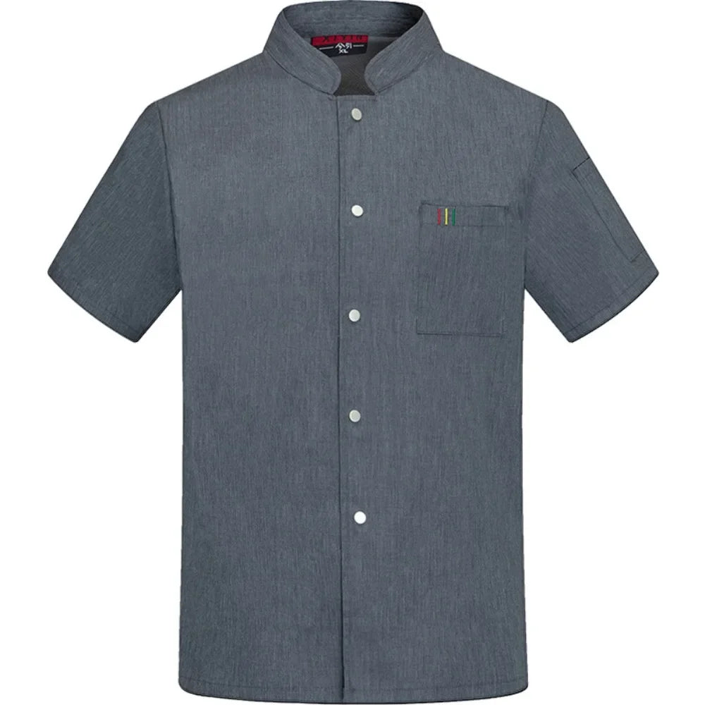 Chef Suits Short-sleeved Summer Thin Breathable Hotel Catering Kitchen Work Clothes Men Baking Women's Clothes