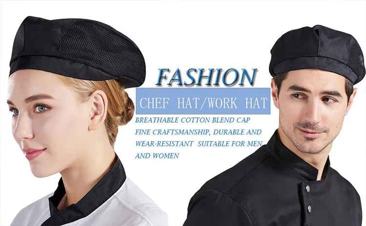 Catering Cooking Caps Cafe Bar Waiter Beret Hotel Workwear Kitchen Cook Baking Cap Men Women Forward Cap Chef Work Hats