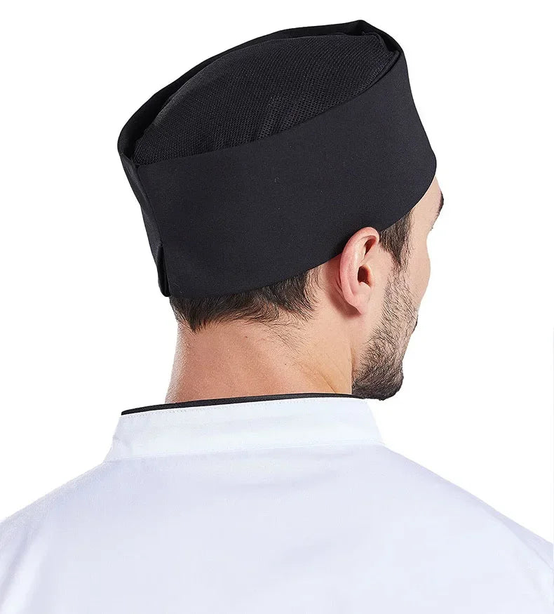 Food Serve Man's Chef Hat Japanese-Style Black Kitchen Cap Sushi Restaurant Waiter Breathable Work Hat Catering Women Cook Caps