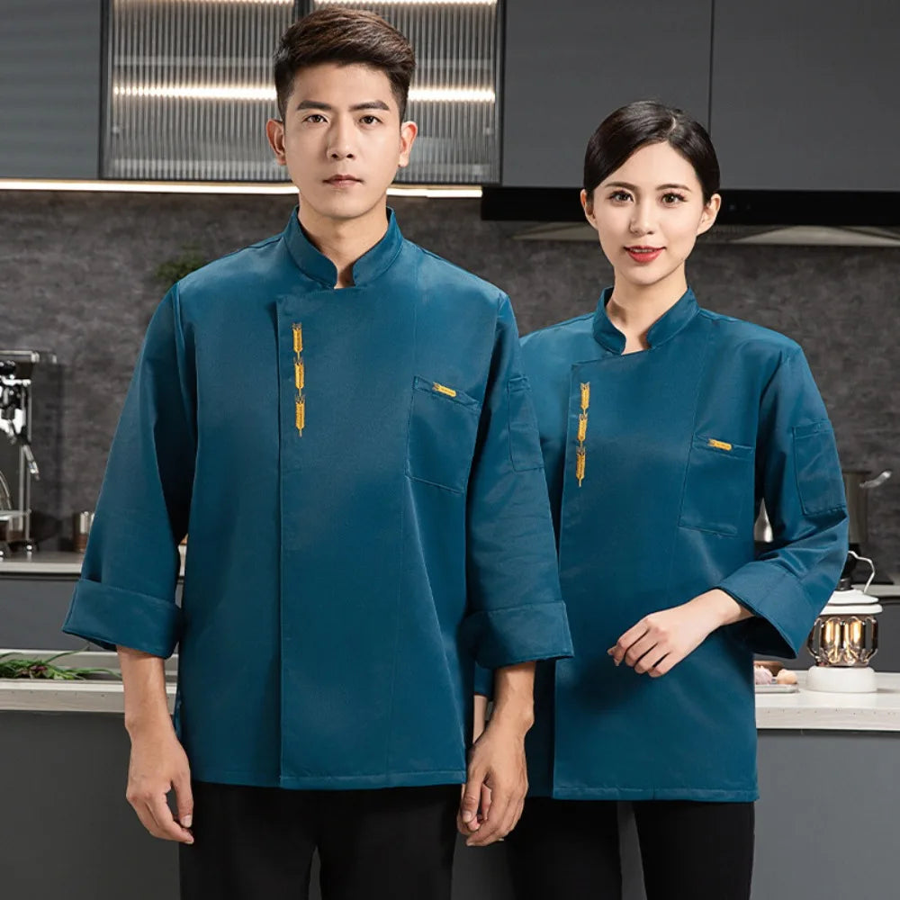 Celebrities Same Style Chef Work Clothes Short-sleeved Men's and Women's Catering Kitchen Hotel Restaurant